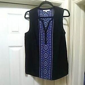 💲4⃣▶▶Daniel Rainn Black and Blue Geometric Tank Top
